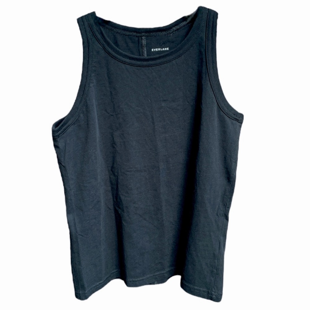 Everlane The Organic Cotton Cutaway Tank Top Black Sizes XSmall Small Medium